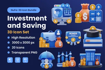 Investissement et épargne Pack 3D Icon