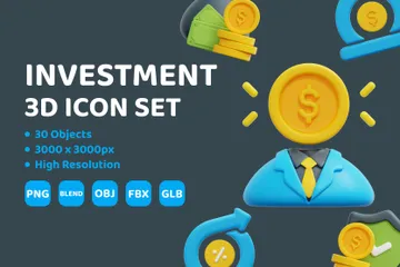 Investition 3D Icon Pack