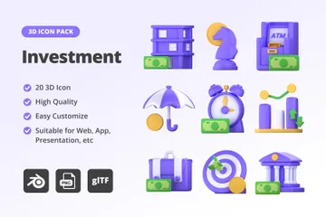 Investition 3D Icon Pack