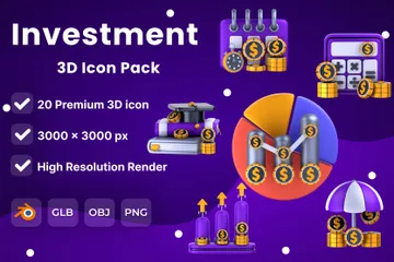 Investition 3D Icon Pack