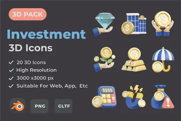 Investition 3D Icon Pack