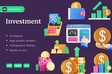Investment 3D Icon Pack