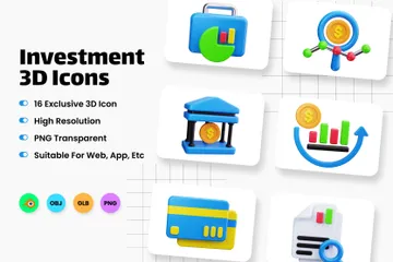 Investment 3D Icon Pack