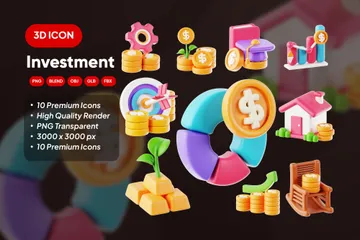 Investment 3D Icon Pack