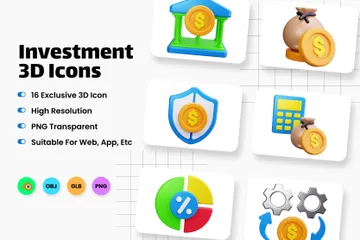 Investment 3D Icon Pack