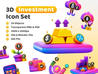 Investment 3D Icon Pack