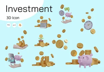 Investment Money 3 3D Icon Pack