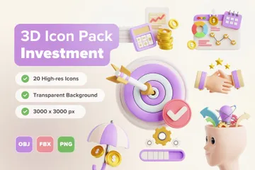 Investment Strategy 3D Icon Pack
