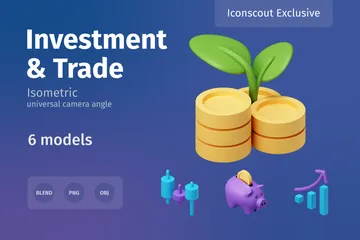 投資と貿易 3D Illustrationパック