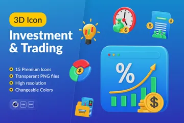 Investment & Trading 3D Illustration Pack