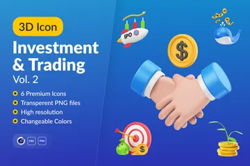 Investment & Trading 3D Icon Pack