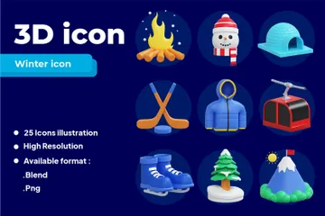 Invierno Paquete de Icon 3D