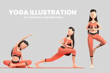 Ioga Pacote de Illustration 3D