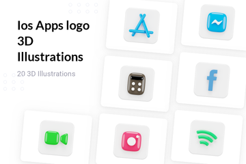 Ios Apps Logo 3D Illustration Pack