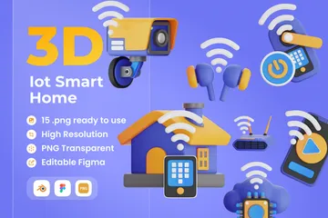 IoT Smart Home 3D Icon Pack