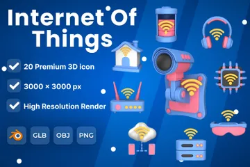 Iot Smart Home 3D Icon Pack
