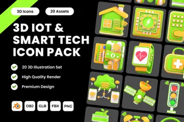 IOT & Smart Tech 3D Icon Pack