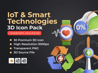 Iot & Smart Technologies 3D Icon Pack