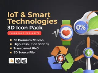 IoT 및 스마트 기술 3D Icon 팩