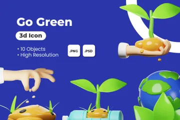 Ir verde Paquete de Icon 3D