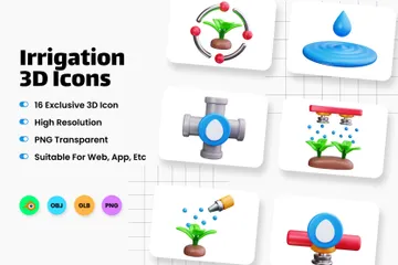 Irrigação Pacote de Icon 3D