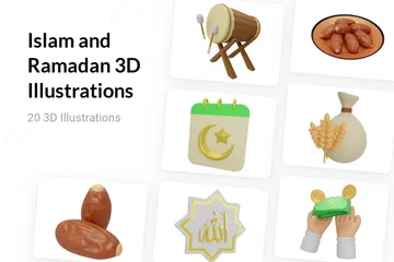 Islam And Ramadan 3D Illustration Pack
