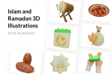 Islã e Ramadã Pacote de Illustration 3D