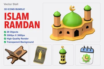 Ramadán Islam Paquete de Icon 3D