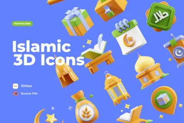 イスラム教の 3D Iconパック