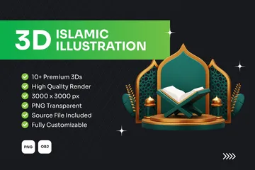 イスラム教の 3D Illustrationパック