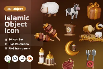イスラム教の 3D Iconパック