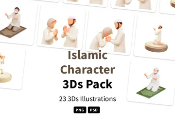 Islamic Character 3D Illustration Pack