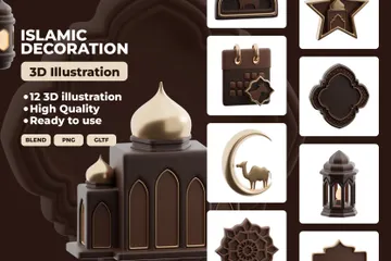 Islamic Decoration 3D Icon Pack