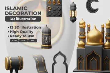 Islamic Decoration 3D Icon Pack