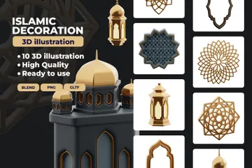 Islamic Decoration 3D Icon Pack
