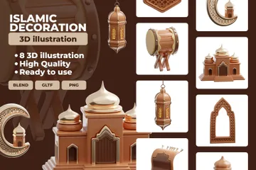 Islamic Decoration 3D Icon Pack