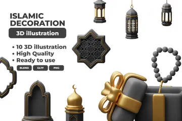 Islamic Decoration 3D Icon Pack