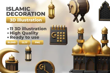 Islamic Decoration 3D Icon Pack