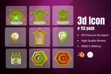 Islamic Frame 3D Icon Pack