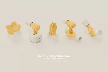 イスラムの手のジェスチャー 3D Iconパック