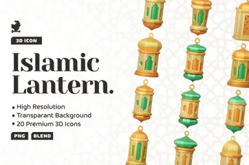 Islamic Lantern 3D Icon Pack