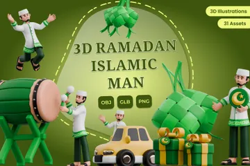Islamic Man Ramadan 3D Illustration Pack