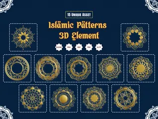 Islamic Pattern Ornament 3D Icon Pack