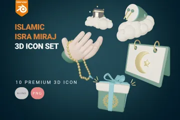 Islâmica Isra Miraj Pacote de Icon 3D