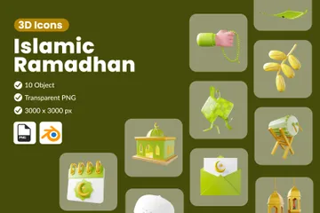 Ramadã Islâmico Pacote de Illustration 3D