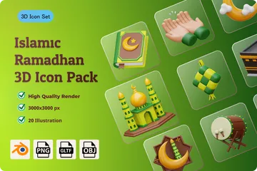 Ramadã Islâmico Pacote de Icon 3D