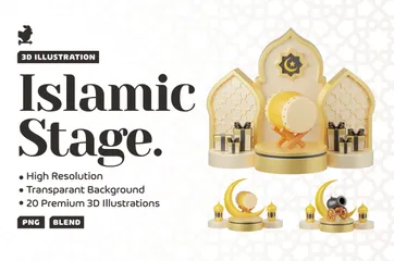 Islamische Bühne 3D Illustration Pack