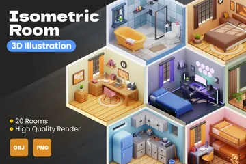 Isometric Room 3D Icon Pack