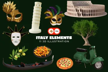 Éléments d'Italie Pack 3D Icon