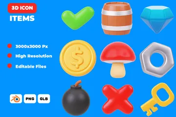 Items 3D Icon Pack